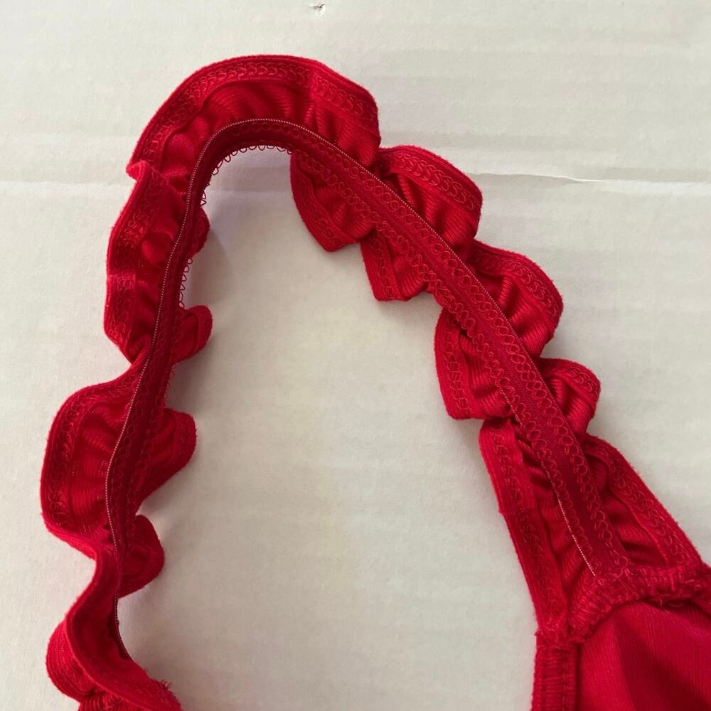 No Boundaries Red Babydoll Cami Juniors Size L Ruffle Straps Stretchy Layer Y2K - Picture 6 of 11
